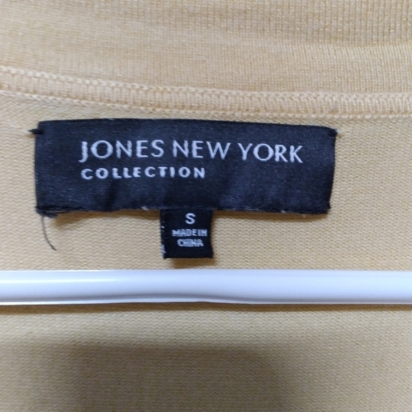𝅺jones New York Collection Twisted Front Cardigan Light Yellow Long Sleeve Sz S - Picture 3 of 7